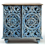 Комод с резным фасадом Blue Carved Chest of Drawers варинант исполнения - 1 | Loft Concept в Челябинске