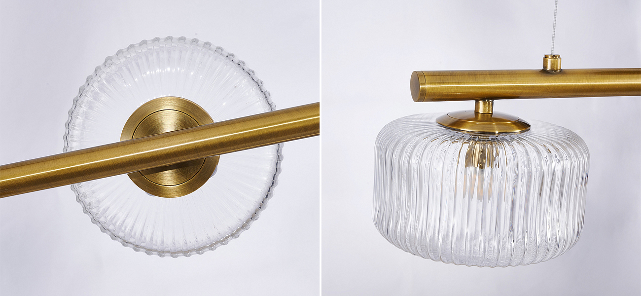 Люстра Blown Glass с прозрачными рельефными плафонами Люстра Blown Glass с прозрачными рельефными плафонами - Loft-Concept в Челябинске