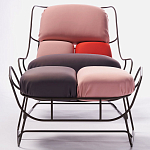 Дизайнерское разноцветное кресло на металлическом каркасе с подставкой для ног Poltronova Plasma Armchair варинант исполнения - 5 | Loft Concept в Челябинске