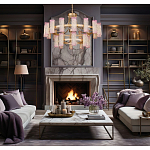 Люстра двухъярусная круглая с текстурными цилиндрическими плафонами Glimpse варинант исполнения - 5 | Loft Concept в Челябинске