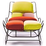 Дизайнерское разноцветное кресло на металлическом каркасе с подставкой для ног Poltronova Plasma Armchair варинант исполнения - 3 | Loft Concept в Челябинске