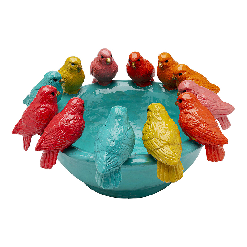 Декоративное дизайнерское блюдо разноцветные попугаи  Мульти в Челябинске | Loft Concept 