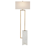 Торшер с прямоугольным абажуром на белом мраморном основании Asymmetry on Marble варинант исполнения - 1 | Loft Concept в Челябинске