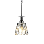 Подвесной светильник хромированного цвета с граненым прозрачным стеклянным плафоном Elstead Lighting варинант исполнения - 1 | Loft Concept в Челябинске