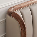 Кровать двуспальная с мягким изголовьем Moon Walnut Bed варинант исполнения - 7 | Loft Concept в Челябинске