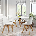 Стул с основой из пластика и мягким сиденьем Arvika White варинант исполнения - 8 | Loft Concept в Челябинске