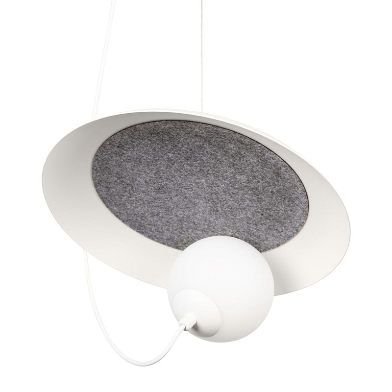 Подвесной светильник круглый с белым матовым плафоном шарообразной формы Margott Lighting Черный Белый Серый Подвесной светильник круглый с белым матовым плафоном шарообразной формы Margott Lighting Черный Белый Серый в Челябинске | Loft Concept