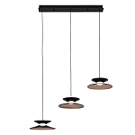 Люстра подвесная с тремя матовыми черными плафонами Obsidian Touch варинант исполнения - 1 | Loft Concept в Челябинске