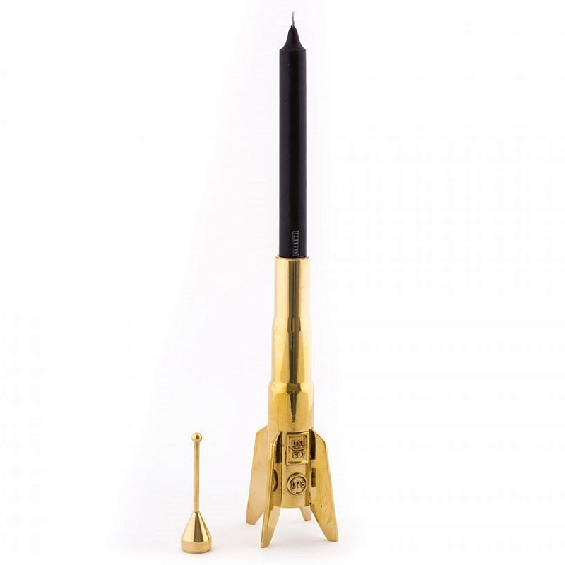 Подсвечник Seletti Lunar Hard Rocket Золотой в Челябинске | Loft Concept 