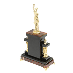 Часы настольные бронзовые из натурального камня Яшма с декором в виде Фемиды Themis Stone Clock варинант исполнения - 4 | Loft Concept в Челябинске