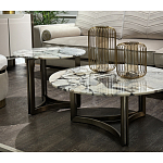 Столик журнальный с круглой мраморной столешницей Unique Stone Design варинант исполнения - 7 | Loft Concept в Челябинске