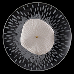 Бра с белым рельефным плафоном и стеклом с рисунком FLOW варинант исполнения - 3 | Loft Concept в Челябинске