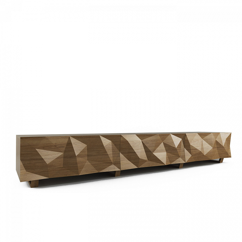 Тумба для ТВ древесного цвета с большими угловыми фигурами Geometric Greece Древесина Тумба для ТВ древесного цвета с большими угловыми фигурами Geometric Greece Древесина в Челябинске | Loft Concept