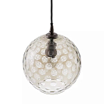 Подвесной светильник с плафоном в форме шара из стекла с рельефным узором Glass Pattern Lamp варинант исполнения - 1 | Loft Concept в Челябинске