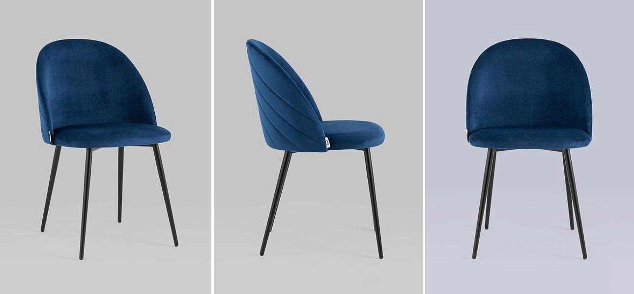 Стул Синий Велюр Miruna Leaf Chair Стул Синий Велюр Miruna Leaf Chair - Loft-Concept в Челябинске