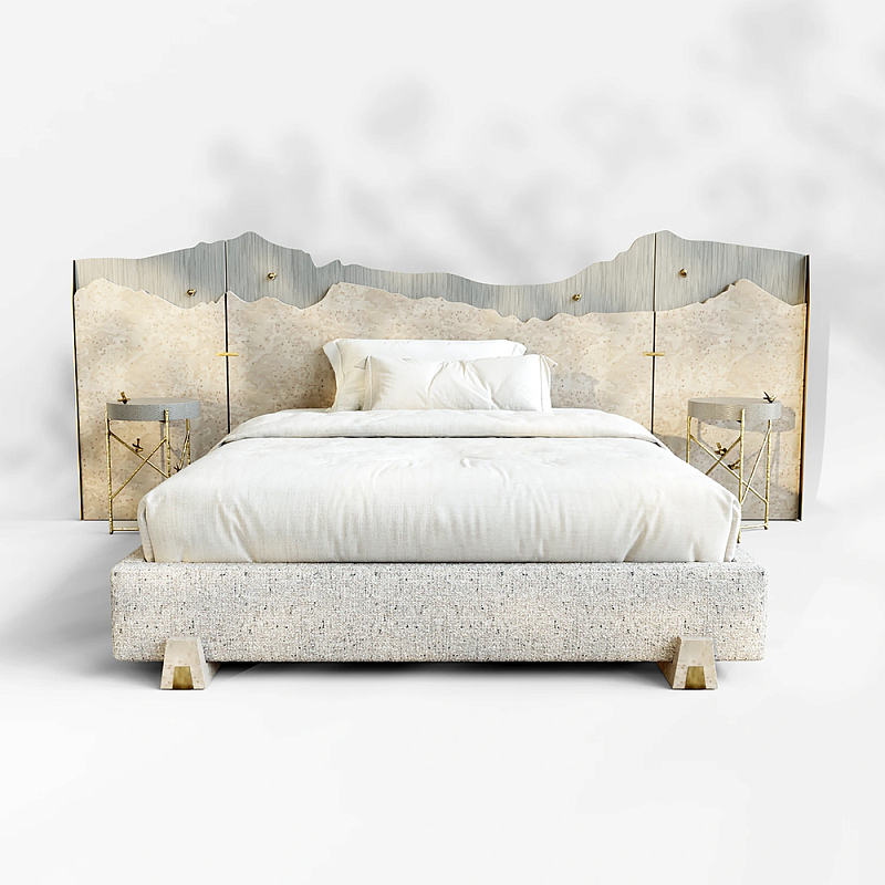 Кровать Okinawa Бежевый Лазурь в Челябинске | Loft Concept 