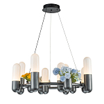 Люстра круглая серая с 8-ю светодиодными лампами Generosity варинант исполнения - 1 | Loft Concept в Челябинске