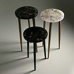 Круглый журнальный столик со столешницей из эпоксидной смолы Epoxy Resin Flowers Coffee Table варинант исполнения - 4 | Loft Concept в Челябинске