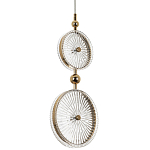 Подвесной светильник с круглым плафоном из рельефного стекла Peony Glass Gold Hanging Lamp варинант исполнения - 1 | Loft Concept в Челябинске