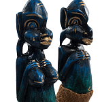 Комплект из 2-х деревянных статуэток Asmat Statuettes Dark Blue варинант исполнения - 3 | Loft Concept в Челябинске
