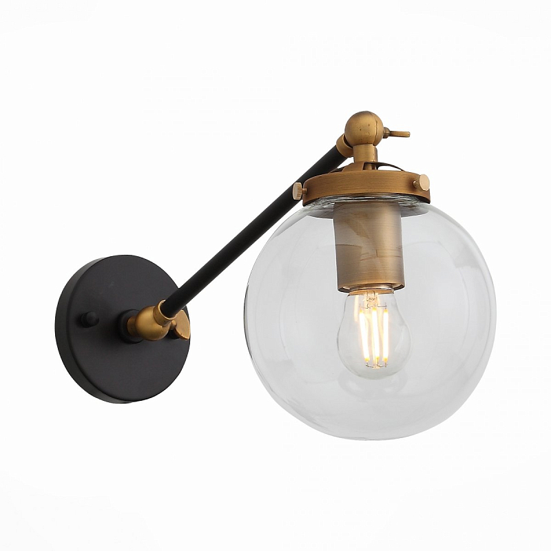 Бра Bistro Globe Clear Glass Bra Gold Золотой Бра Bistro Globe Clear Glass Bra Gold Золотой в Челябинске | Loft Concept