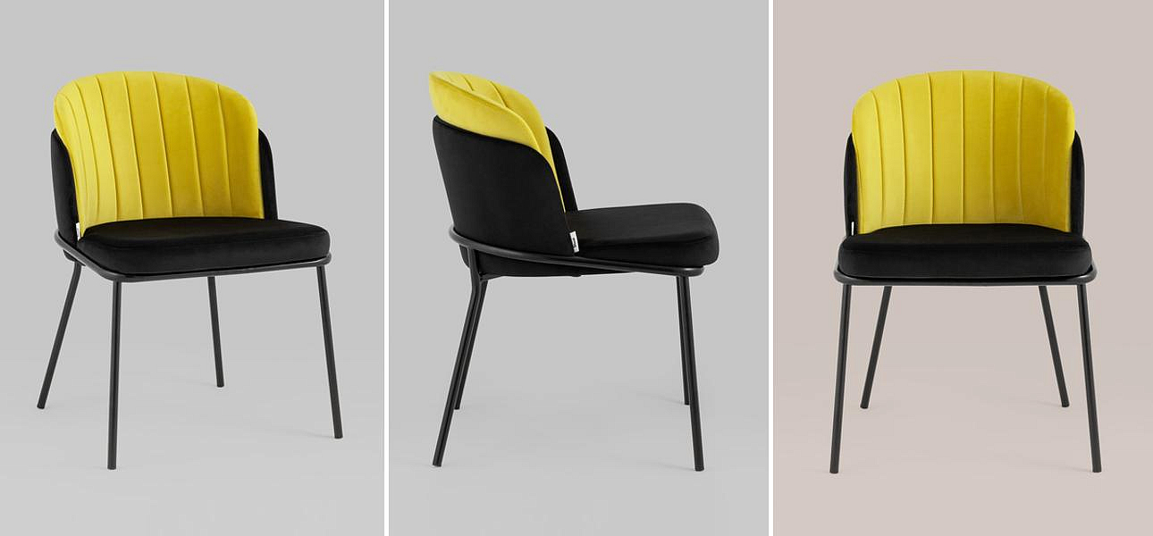 Стул Penelope Chair Желтый Цвет Металлические Ножки Стул Penelope Chair Желтый Цвет Металлические Ножки - Loft-Concept в Челябинске