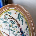 Стул из массива бука бежевый с изображением птиц и цветов Beige Green Chinoiserie Birds Garden Chair варинант исполнения - 3 | Loft Concept в Челябинске