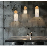 Подвесной светильник светодиодный с цилиндрическим плафоном Stone Helios варинант исполнения - 2 | Loft Concept в Челябинске