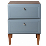 Тумба прикроватная серая из массива бука с 2-мя ящиками Wenge Light варинант исполнения - 2 | Loft Concept в Челябинске