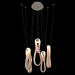 Подвесной светильник белого цвета с 6-ю изогнутыми плафонами Flow Loop варинант исполнения - 5 | Loft Concept в Челябинске