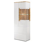 Шкаф-витрина с ящиками и 2-мя дверками с белым глянцевым фасадом Grace of Furniture варинант исполнения - 2 | Loft Concept в Челябинске