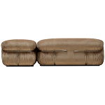 Дизайнерский угловой диван с велюровой светло-коричневой обивкой Fosse Sofa варинант исполнения - 4 | Loft Concept в Челябинске