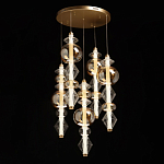 Люстра с плафонами из прозрачного и янтарного стекла в виде шаров и ромбов Gabriel Scott Luna варинант исполнения - 3 | Loft Concept в Челябинске