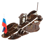 Настольный письменный набор с часами из природного камня обсидиана Competent Leader варинант исполнения - 2 | Loft Concept в Челябинске