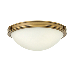 Потолочный светильник цвета латунь с полусферическим матовым белым плафоном Hinkley варинант исполнения - 1 | Loft Concept в Челябинске