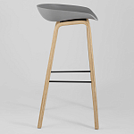Барный стул на ножках из натурального дерева Boras Grey варинант исполнения - 2 | Loft Concept в Челябинске