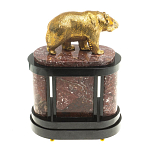 Часы настольные бронзовые с декором в виде медведя Bear Stone Clock варинант исполнения - 7 | Loft Concept в Челябинске