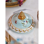 Шкатулка с крышкой из голубого фарфора с риунком птиц и цветов Blue Garden варинант исполнения - 5 | Loft Concept в Челябинске