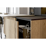 Черный матовый кухонный гарнитур с фасадом под дерево Axelle Kitchen Set варинант исполнения - 4 | Loft Concept в Челябинске