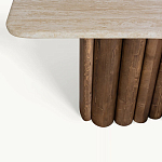 Консоль с овальной столешницей и фактурным деревянным основанием Enzo варинант исполнения - 3 | Loft Concept в Челябинске