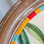 Стул бежевый в разноцветную полоску из натурального бука с изображением птиц и цветов Blooming Birds Colorful Stripes Chair варинант исполнения - 6 | Loft Concept в Челябинске