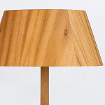 Настольная лампа со скошенным конусовидным абажуром и фигурной ножкой в цвете тик Accord Lighting варинант исполнения - 4 | Loft Concept в Челябинске