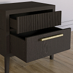 Прикроватная Тумбочка Primo с двумя ящиками Темный орех варинант исполнения - 4 | Loft Concept в Челябинске