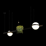 Подвесной светильник линейный с 2-мя шарообразными плафонами и цилиндрическим спотом Light of Еyes варинант исполнения - 4 | Loft Concept в Челябинске