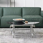 Дизайнерский журнальный стол с круглой столешницей на стальном основании Rivetyk варинант исполнения - 1 | Loft Concept в Челябинске