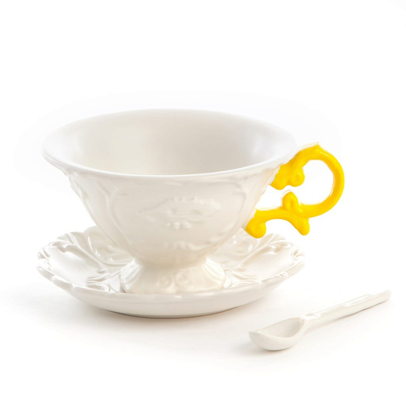 Чайная пара Seletti I-Tea Yellow Белый Желтый Чайная пара Seletti I-Tea Yellow Белый Желтый в Челябинске | Loft Concept