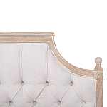 Кровать двуспальная светло-бежевая с основанием из массива дуба с мягким изголовьем Flax Beds варинант исполнения - 3 | Loft Concept в Челябинске