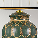 Настольная лампа с керамическим основанием с золотистым решетчатым узором и белым плиссированным абажуром Elstead Lighting варинант исполнения - 3 | Loft Concept в Челябинске