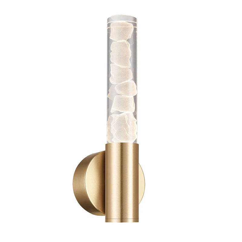 Бра c цилиндрическим прозрачным плафоном с имитацией из кубиков льда Freezing Золотой Серебряный в Челябинске | Loft Concept 