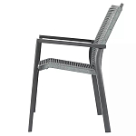 Стул темно-серый с высокой плетеной спинкой и сиденьем Braided Strength варинант исполнения - 5 | Loft Concept в Челябинске